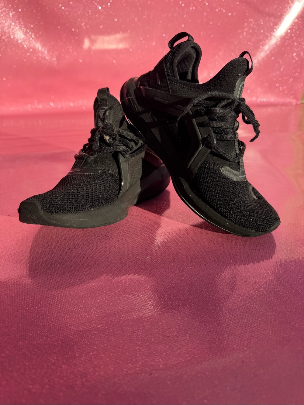 Puma Women's All-Black Athletic Knit Sneakers